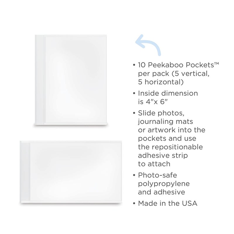 Creative Memories Peekaboo Pockets Photo Mounting Sleeves 4â€x 6â€ 10/pk - 5 Horizontal, 5 Vertical - Image 2